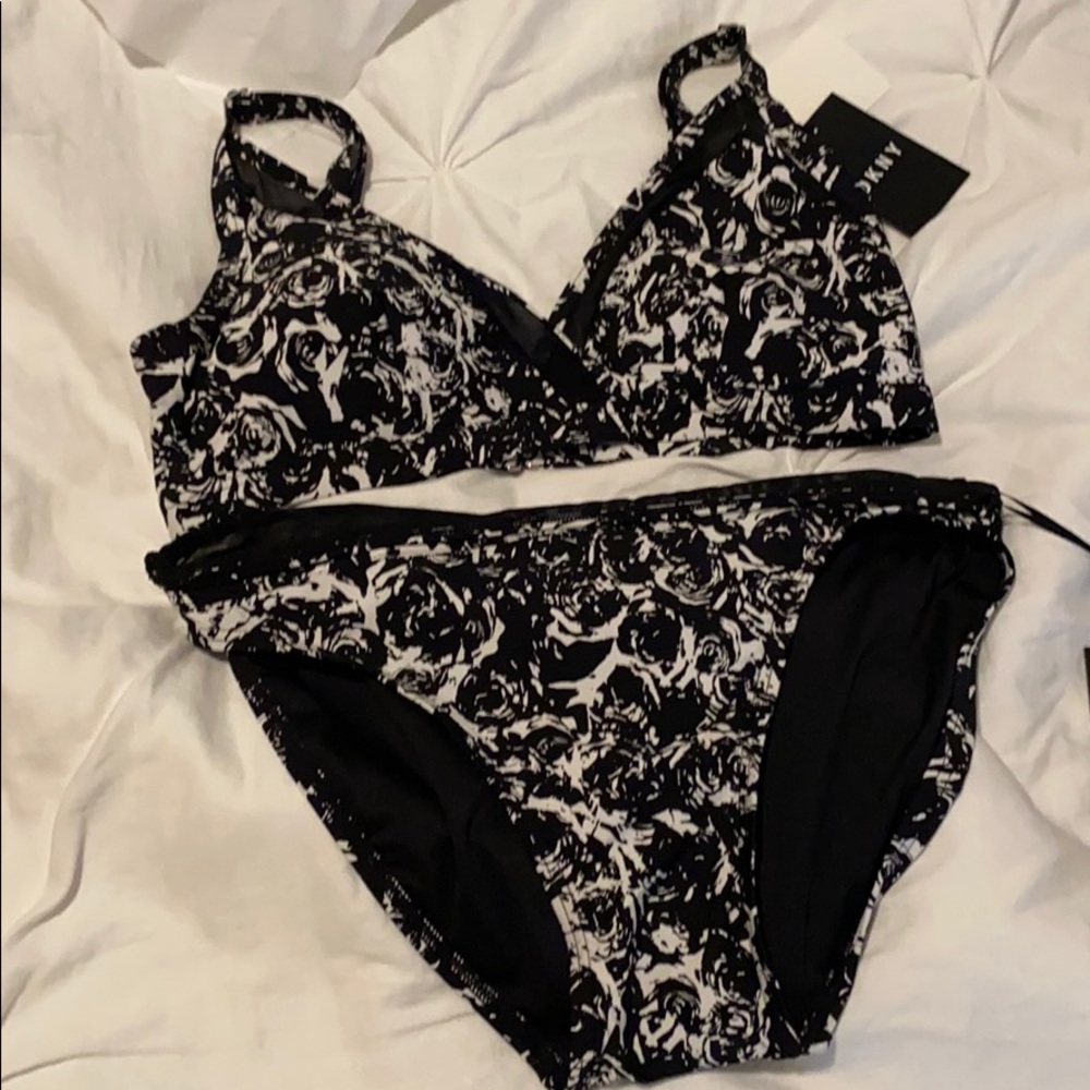 Medium Black and White Bikini DKNY